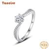 Tancise Classic 925 Sterling Silver Zircon Ring Ladies Jewelry Wedding Promise Party Gift