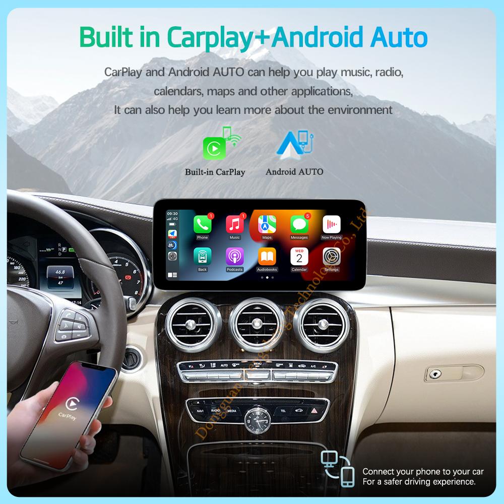 10.25/12.3" Android13 For Mercedes Benz C Class W204 S204 2015-2018 GPS Navigation CarPlay 4G 360Camera Car Multimedia Player