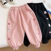 Весна Осень Детские Детские Девочки Сердце Сбоку Спортивные Штаны Однотонные Мультяшные Хлопковые Детские Девочки Повседневные Штаны Малышки Девочки Спортивные Штаны