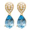 Les Trésors De Lily [R7471] - Gold Plated 'Sissi' Aquamarine Earrings - 12x5 Mm