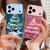 Украшенная Рождественская Елка Для iPhone 17 Air 16 E 15 14 13 Plus 12 mini 11 17 Pro Max XR Xs Max 16E 7 8 Закаленное Стекло Чехол Для Телефона