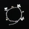 Pretty Butterfly Bell Pendant Chain Bracelet Exquisite Charm Adjustable Wedding Bangle Cute Women Lady Jewelry Party Gift