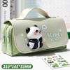 Cute Cartoon Capybara Panda Pen Bag Fashion 3-Layer Large Capacity Stationery Organizer Multifunctional Pen Box Children Gifts