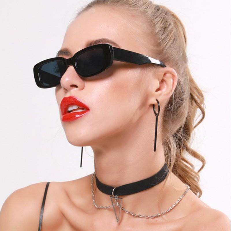 Женские винтажные солнцезащитные очки, маленькие прямоугольные овальные дизайнерские очки с защитой UV385, антибликовые модные очки