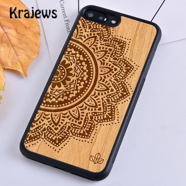 Мягкий чехол для телефона Krajews из натурального бамбукового дерева для iPhone 14 5 6s 7 8 plus X XR XS 11 12 13 pro max Samsung S21 S22ultra Plus