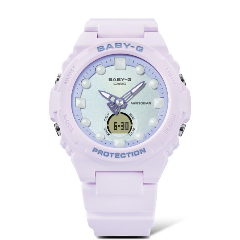 Casio Женские часы Baby-G, смола, 100 м водонепроницаемые, аналоговые, ударопрочные, кварцевые, BGA-320FH-4A