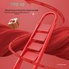 Red Festive Folding Telescopic A-Frame Ladder Stool: Indoor & Outdoor Use