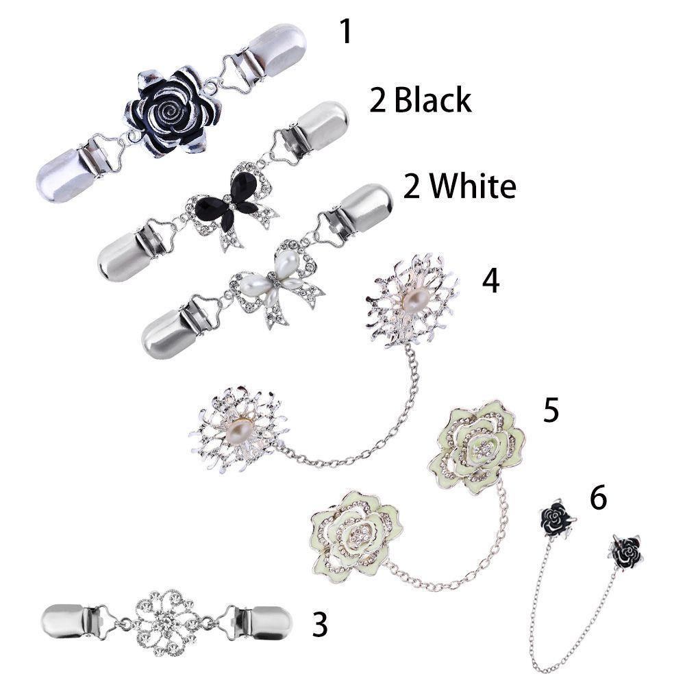 Брошь-булавка для свитера, блузки, кардигана с rhinestone-украшением и ретро-резьбой, зажимы для воротника рубашки, зажимы-утки, брошь для шали