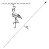 [Q4959] - Silver Anklet 'Pink Flamingo' (rhodium-plated) - 25 Cm 16x8 Mm