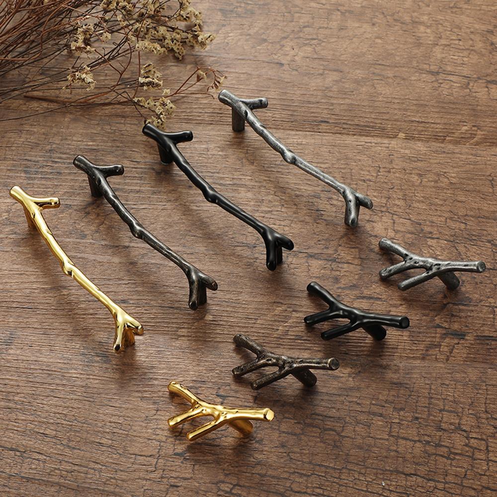 Tree Branch Furniture Zinc Alloy Wardrobe Cabinet Pulls Drawer Knobs Door Handle