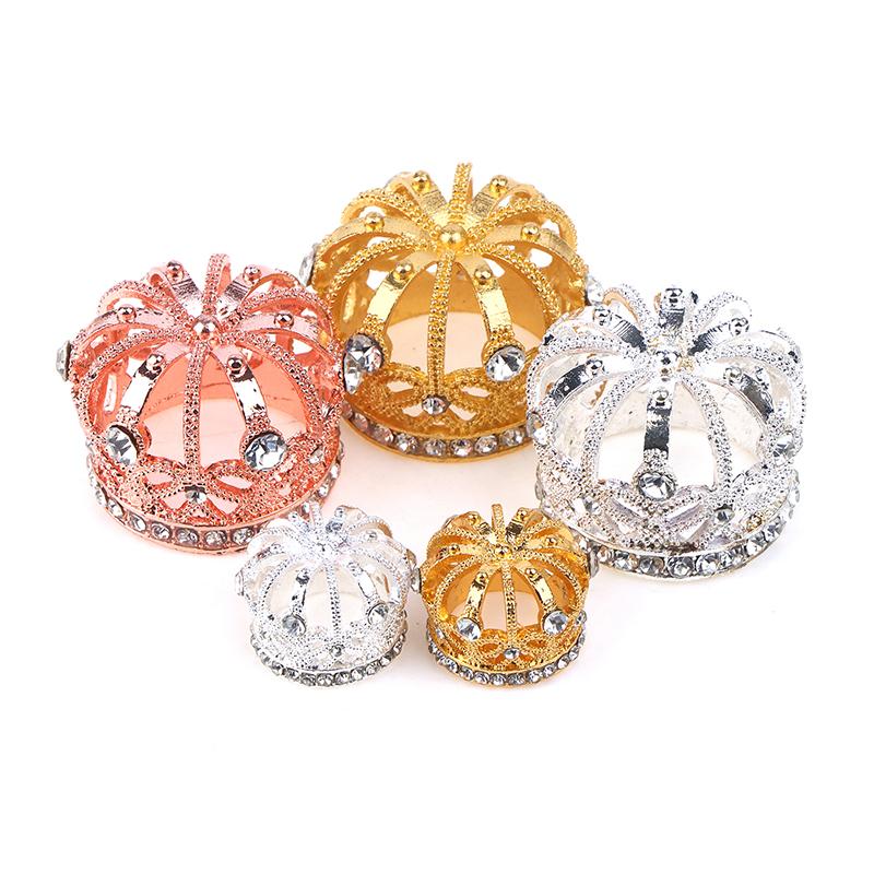 Dollhouse Miniature Gold Silver Bronze Mini Metal Alloy Crown Models Dolls Toys