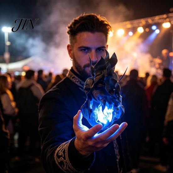 Decorative Fireball for Cosplay Floating Prop, LED Glowing Flame Halloween Handheld Prop Cosplay, Safe Artificial Battery Powered Stage Light