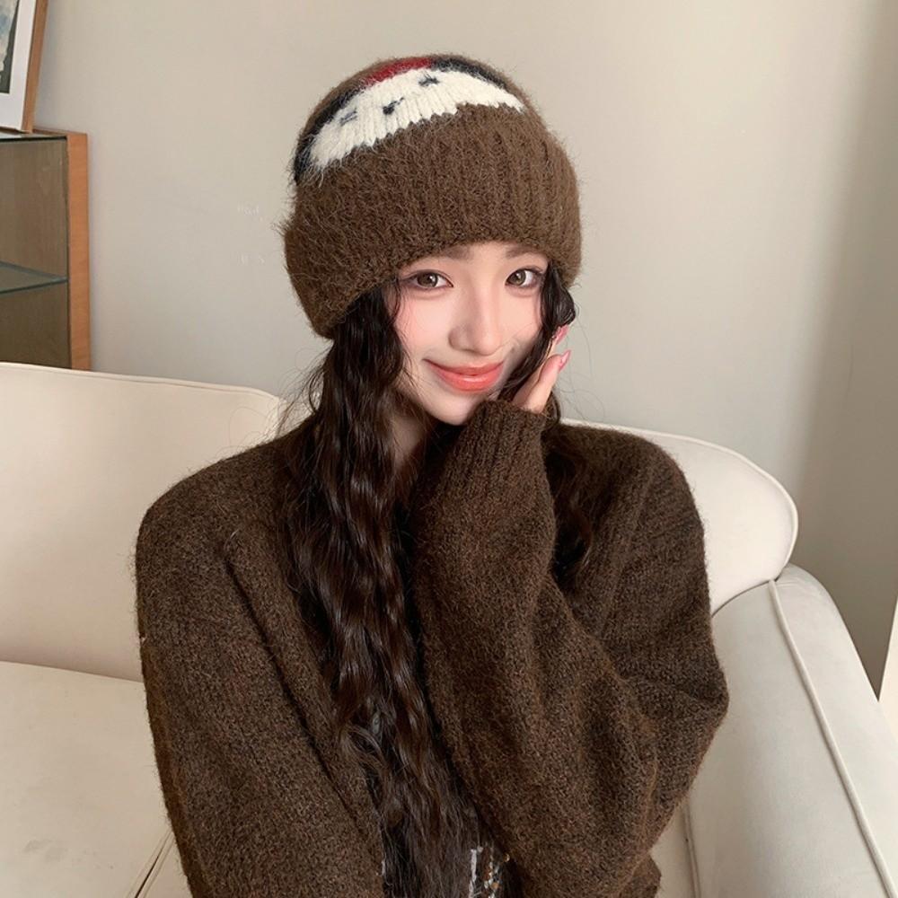 Ear Protection Outdoor Knitted Beanie Hat Warm Winter Beanie Hat  Girls