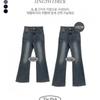 The Pink Women High Waist Slim Washing Semi Bootcut Denim Pants
