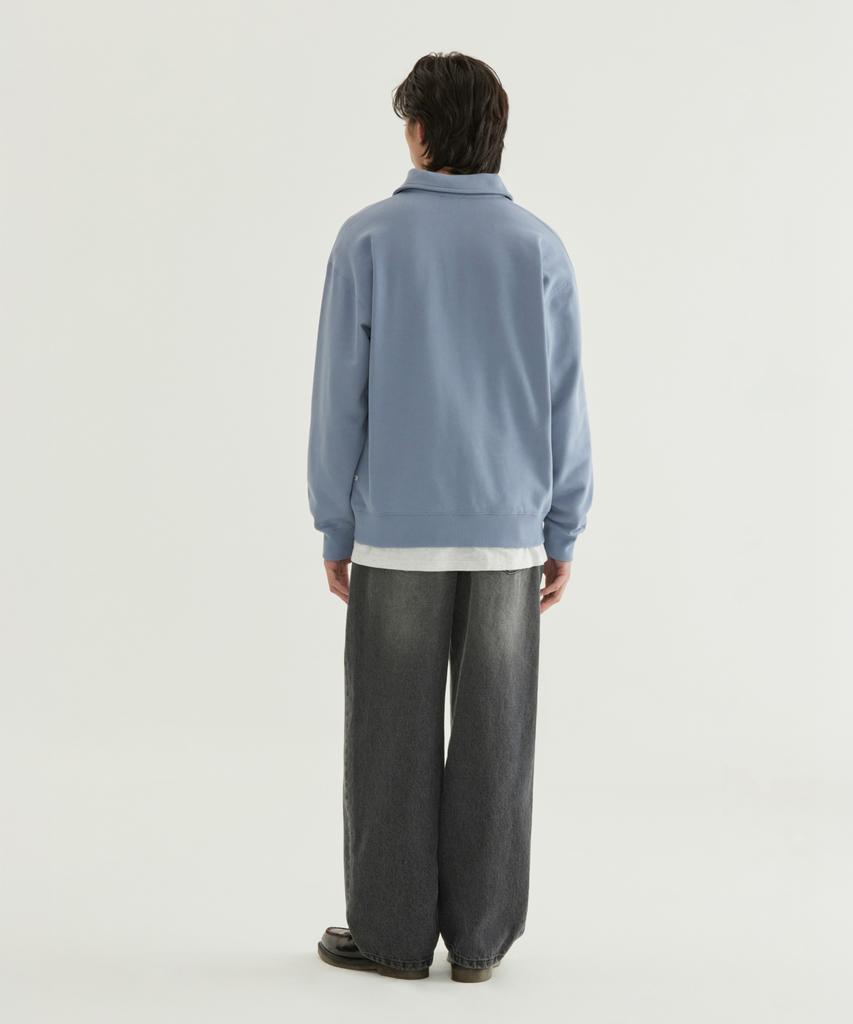 COVERNAT Ring Thread Wide Denim Pants Blue Green