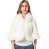 Women Fur Faux Coats Mink Hair Rex Rabbit Hair Cape Jackets White Overcoats Imitation Fur Faux Fox Collar