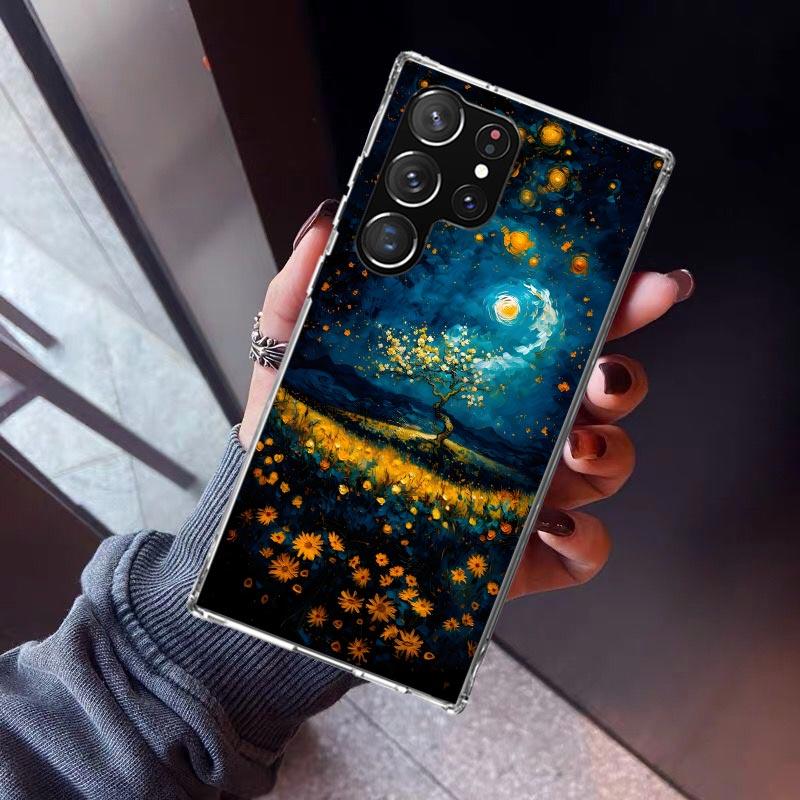 Starry Night Van Gogh Art Phone Case For Samsung Galaxy S23 S24 S25 Edge S26 Ultra S22 + S21 Plus S20 FE Cover Silicone Print Sh