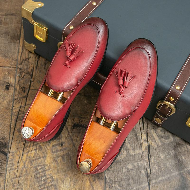 Модные лоферы из США Мужские повседневные удобные брендовые туфли с кисточками Мужские деловые дорожные туфли Размеры 38-47