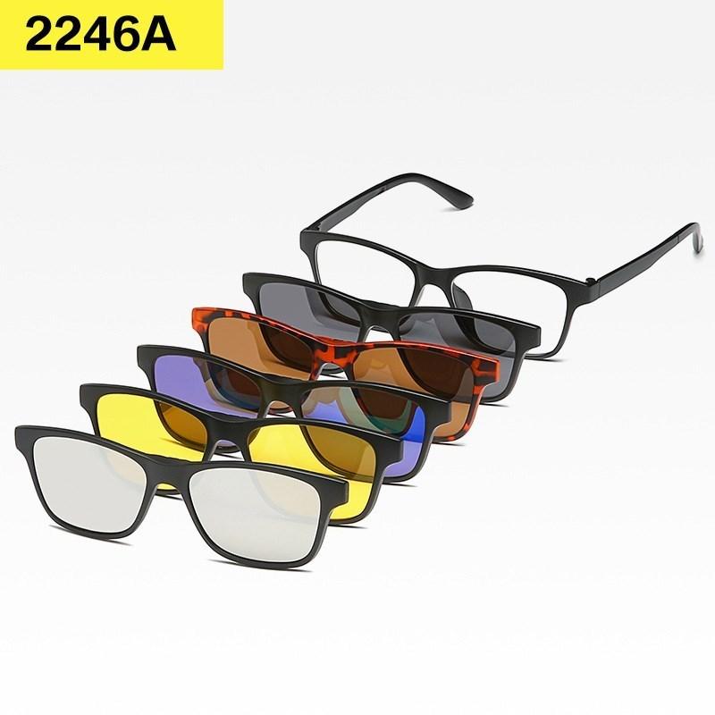 6 In 1 Custom Men Women Polarized Optical Magnetic Sunglasses Clip Magnet Clip On Sunglasses Polaroid Clip On Sun Glasses Frame