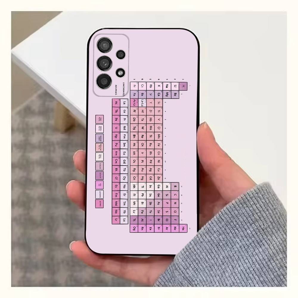 Chemistry Periodic Table Case For Samsung S22,S25,Ultra,S24,S23,FE,S20,S10,Plus,S21,S9,Lite,Soft Silicone Black