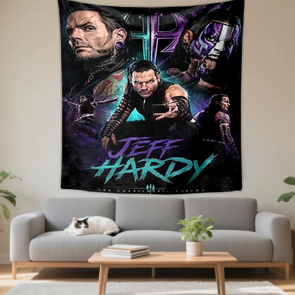 "Charismatic Wrestler Collage Patterned tapestry for bedroom and living room home decor"