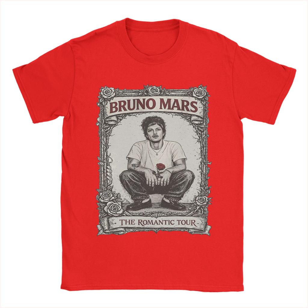 The Romantic Tour Bruno Mars 2026 T Shirt Unisex Pure Cotton Casual TShirts Round Neck Tees Short Sleeve Clothes Summer