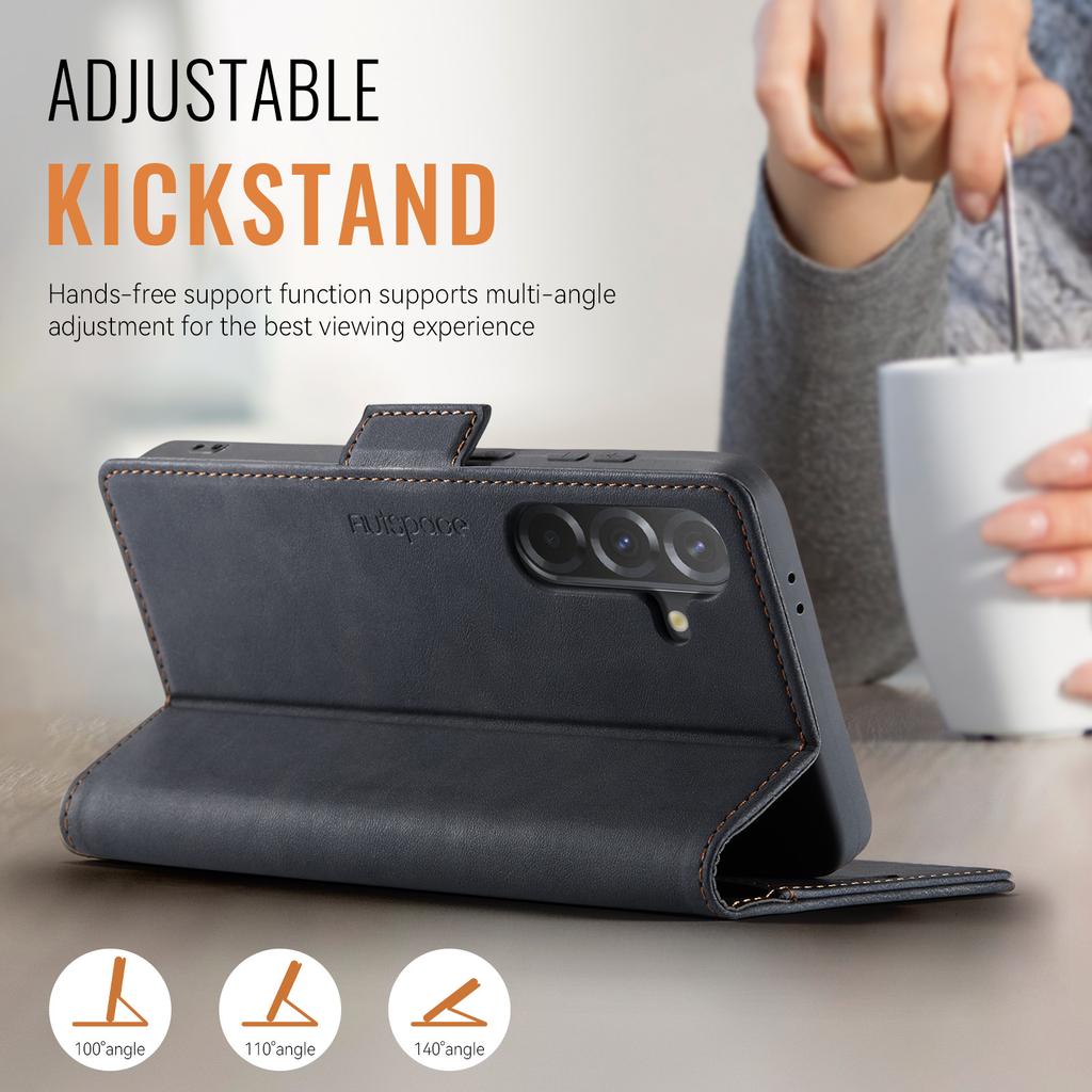 Чехол-кошелек для Samsung Galaxy A56 со слотами для карт и подставкой, кожаный чехол с защитой  360°