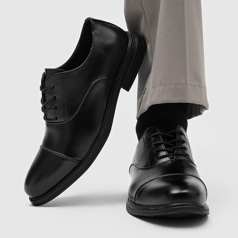 Three-joint formal leather shoes men's soft-soled casual Oxford shoes inner height-increasing shoes black 8214-J