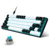 68-Key Wired Mechanical Gaming Keyboard with Hot-Swappable Blue Switches, Two-Color Keycaps, and Ice Blue Lighting