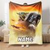 Custom Name Baby Yoda Desert Adventure Party Blanket For Couch Bed Plush Cozy Fuzzy Blanket Super Soft Warm Blankets For Fall And Winter 0916169