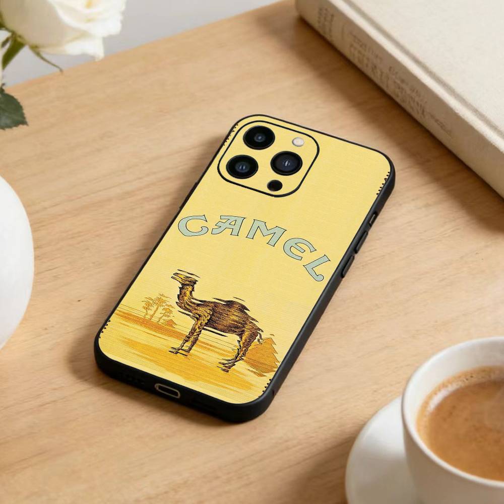 Чехол для телефона с логотипом сигаретной марки Camel для iPhone 17 16 15 14 13 12 Max Plus Силиконовый Черный Чехол