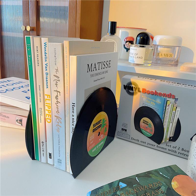 Виниловые держатели для книг CD Креативные подставки для записей Настольные украшения Rubbie Vintage Перегородка для книг Офисные аксессуары