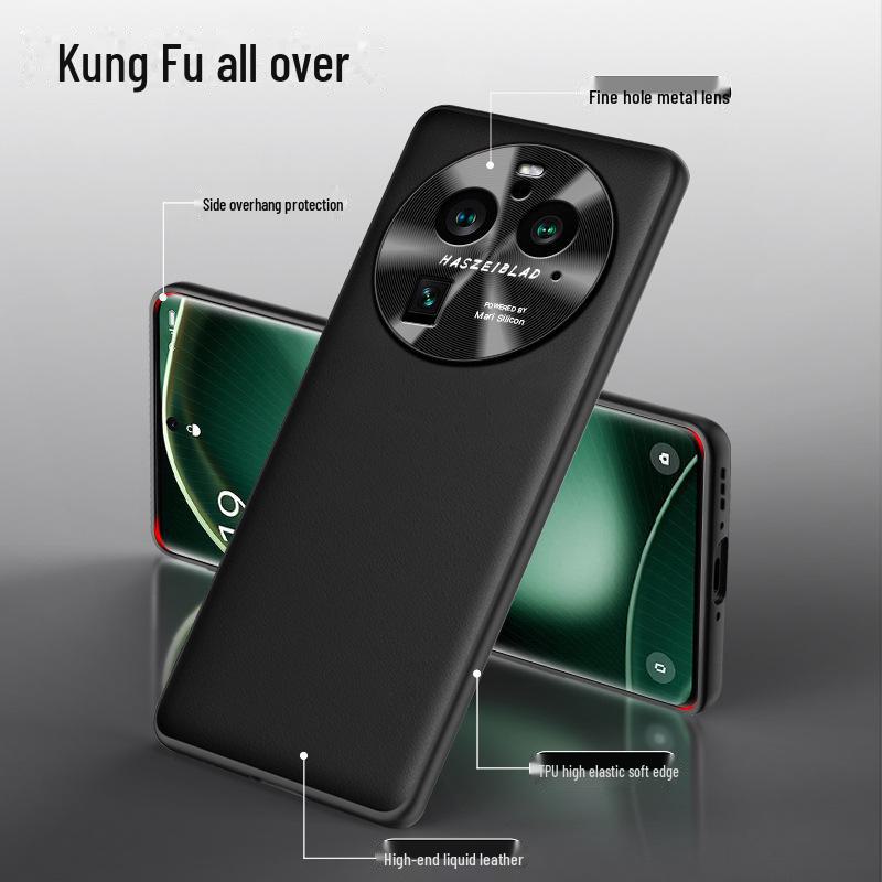 Защитный чехол из жидкой кожи для Oppo Find X6 Pro. Конструкция, препятствующая падению. Возможна поставка одной штукой.