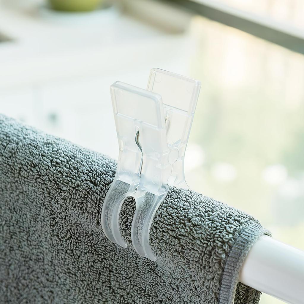 OUNONA for Set of Laundry Rust Laundry Pole Transparent Clips Clothespins, Strong, Pole, Transparent, Large, Plastic, 8, Non-Slip, Clips, Clothesline,