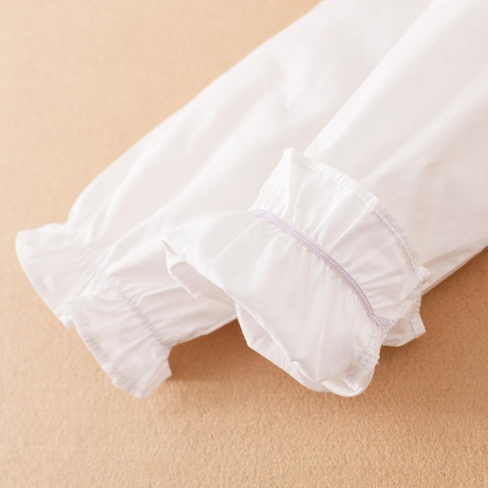 Рубашка для девочек с вышитым воротником, блузка с длинными рукавами для милой девочки 2-6 лет, детская белая рубашка