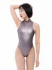 High Neck High Leg Competitive Swimsuit Bodysuit Cosplay Costume Matte Coating [LEOHEX] (Purple, XL)