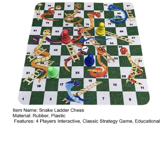 1 набор шахматных настольных игр «Змейка» с шахматной доской 24 см, 4 шахматных фигуры