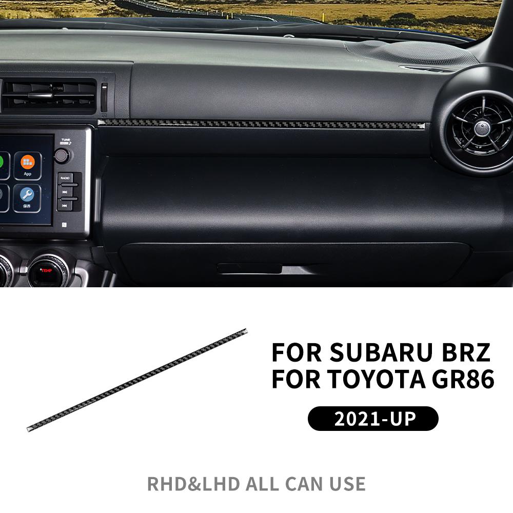 Настоящее углеродное волокно для Subaru BRZ Toyota GR86 2022 2023, внутренняя отделка автомобиля, второй пилот, центральная полоса управления, наклейки, аксессуары