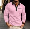 Мужская рубашка-поло с длинным рукавом Весна-Осень business casual Модная Классическая с отложным воротником Европейская и Американская больших размеров