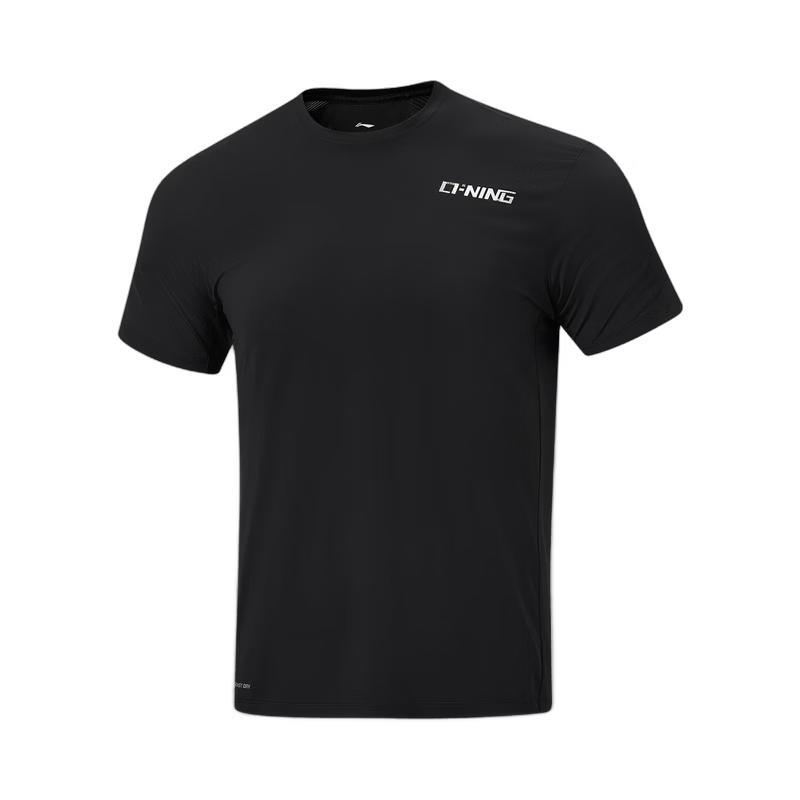 Li-Ning Мужская спортивная футболка с коротким рукавом, быстросохнущая ATSW477