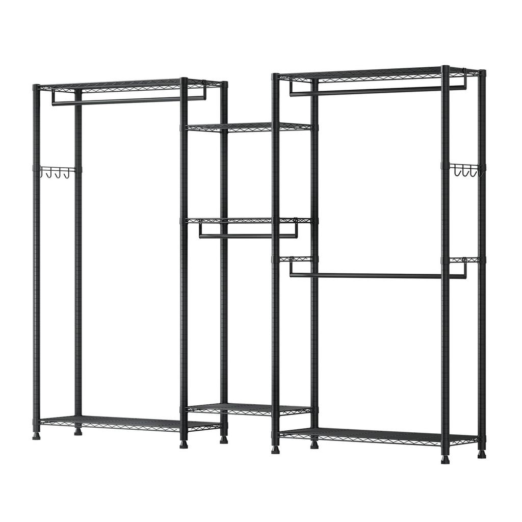 VEVOR Clothing Garment Rack, Heavy Duty Closet Wardrobe, 7 Adjustable Tiers Clothes Racks with Steel Frame