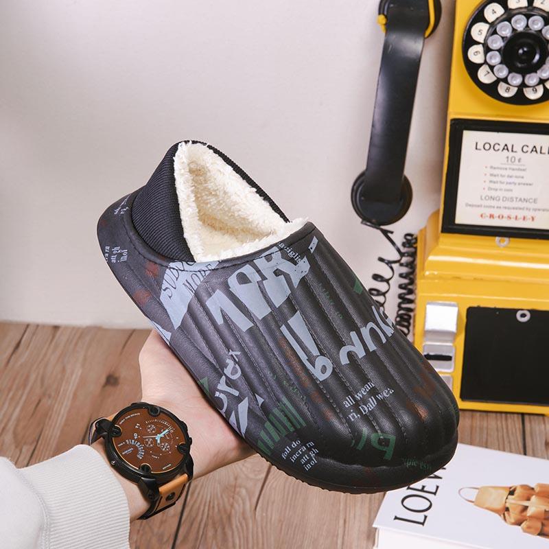 Тапочки для дома Добавить хлопок Мягкая и удобная обувь для мужчин Нескользящая обувь на платформе Домашние тапочки для пар Женская домашняя обувь