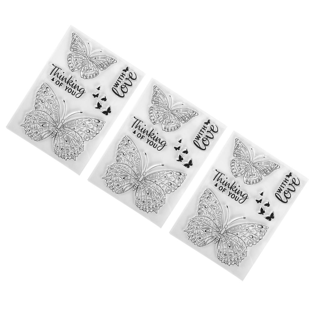 3 шт. Прозрачный штамп Фигурный Тисненый Скрапбукинг Изготовление открыток Прозрачный штамп Декорат