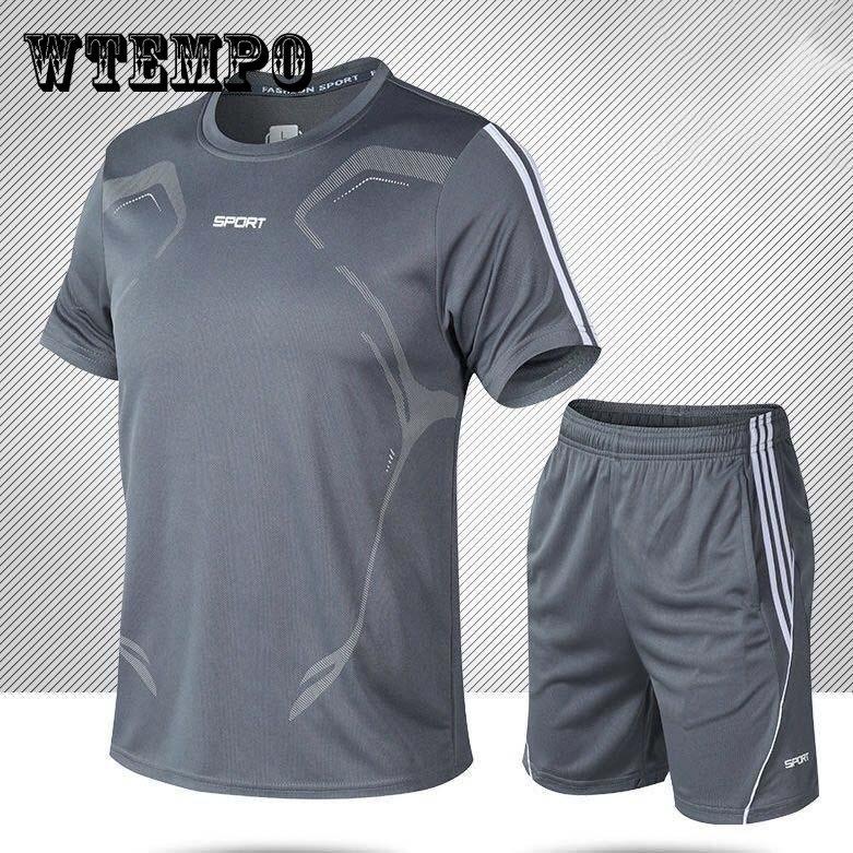 Running Fitness Breathable Quick-drying Clothes Sports Suit Men's Summer New Shorts Short-sleeved T-shirt Casual Two-piece