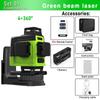 CLUBIONA 4D 16 Lines Super Powerful Green Beam Laser Level Remote Control Pulse Mode Receiver With 5000mAh Li-ion Battery Laser