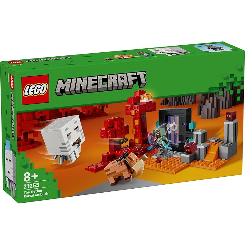 Lego minecraft battle of nether portal toys игрушка подарок на день рождения блок мальчик девочка ребенок 8 лет 9 лет 10 лет Ученик начальной школы