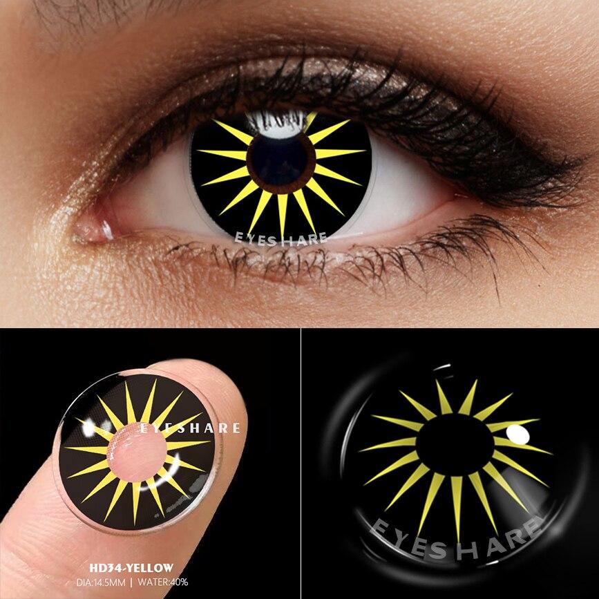 Eyeshare Цветные контактные линзы для косплея, 1 пара, цветные контактные линзы для Хэллоуина в стиле аниме, косметика для глаз, ежегодные контакты