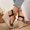 2024 Новые модные женские босоножки на танкетке с открытым носком, удобная верхняя одежда, универсальные летние женские сандалии Zapatos Mujer