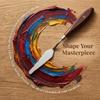 5PCS Wooden Handle Paint Mixing Spatula Metal Working Head Smooth Polished Body Art Painting Scraper Diversified Head Shapes