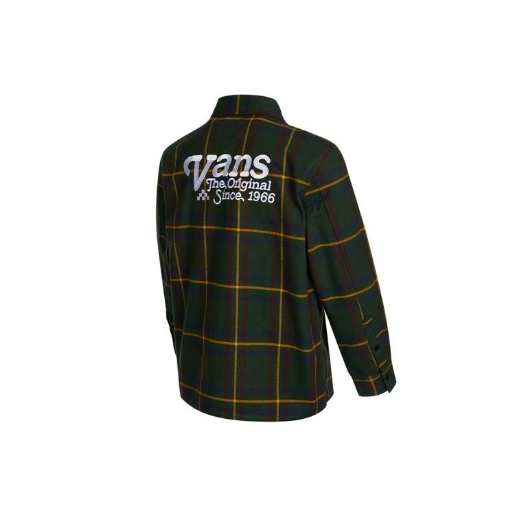 Men's Vans Contrasting Colors Plaid Jacket Green VN0A5H8BPP0